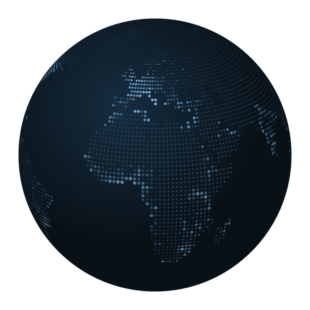 A globe illustrating how asset locations form a company footprint